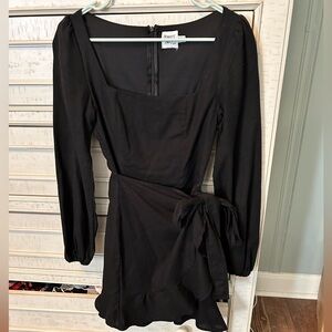 Princess Polly black wrap mini dress